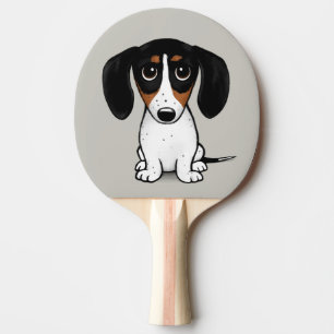 Raquette De Ping Pong Piebald Dachshund  Mignons chiens de caricature