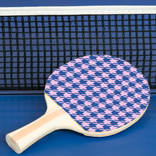 Raquette De Ping Pong Pied de fond rose+Motif bleu