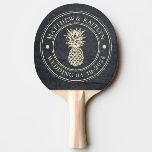 Raquette De Ping Pong Pierre de granit foncé Noms de mariage de l'ananas