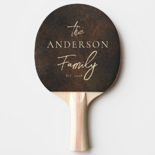 Raquette De Ping Pong Pierre de Monazite Marron Foncé avec Nom de Famill