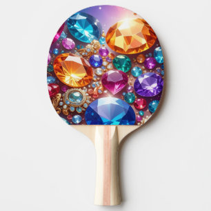 Raquette De Ping Pong Pierres et Bijoux Colorés