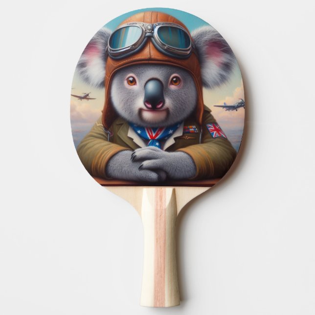 Raquette De Ping Pong Pilote d'avion Koala (Devant)