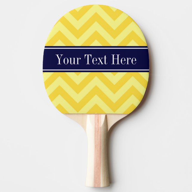 Raquette De Ping Pong Pineapple Lt Yellow LG Chevron Navy Nom monogram (Devant)