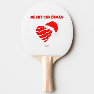 Raquette De Ping Pong Ping Paddle de Noël au coeur de Père Noël