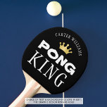 Raquette De Ping Pong PING PONG KING Personnalisé modifiable noir<br><div class="desc">Accompagnez le maître du ping-pong avec une pagaie personnalisée PONG KING avec votre choix de couleur arrière - plan. MODIFICATION DE COULEUR : Modifiez l'arrière - plan dans MODIFIER. ASSISTANCE : Contactez le concepteur via Zazzle Conversation ou makeitaboutyoustore@gmail.com si vous souhaitez modifier ce design.</div>
