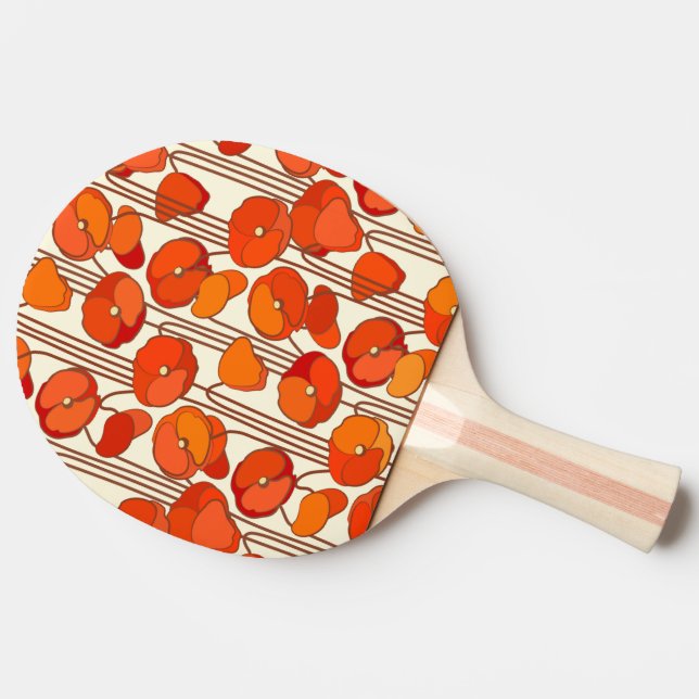 Raquette De Ping Pong Ping Pong Paddle Art Nouveau Poppies (Dos Côté)