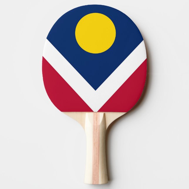 Raquette De Ping Pong Ping pong paddle avec Drapeau de Denver City, USA (Dos)