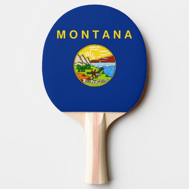 Raquette De Ping Pong Ping pong paddle avec Drapeau de Montana, USA (Dos)