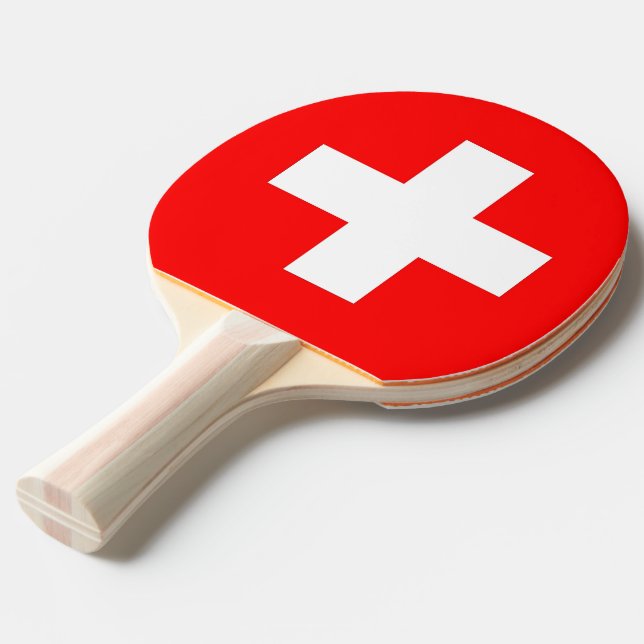 Raquette De Ping Pong Ping pong paddle avec Drapeau de Suisse (Devant Angle)