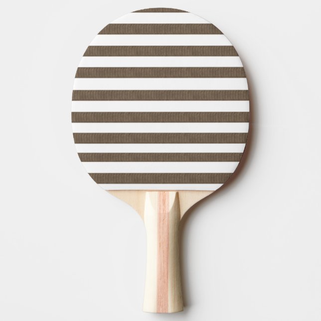 Raquette De Ping Pong Ping Pong Paddle Brown & White Stripe (Devant)