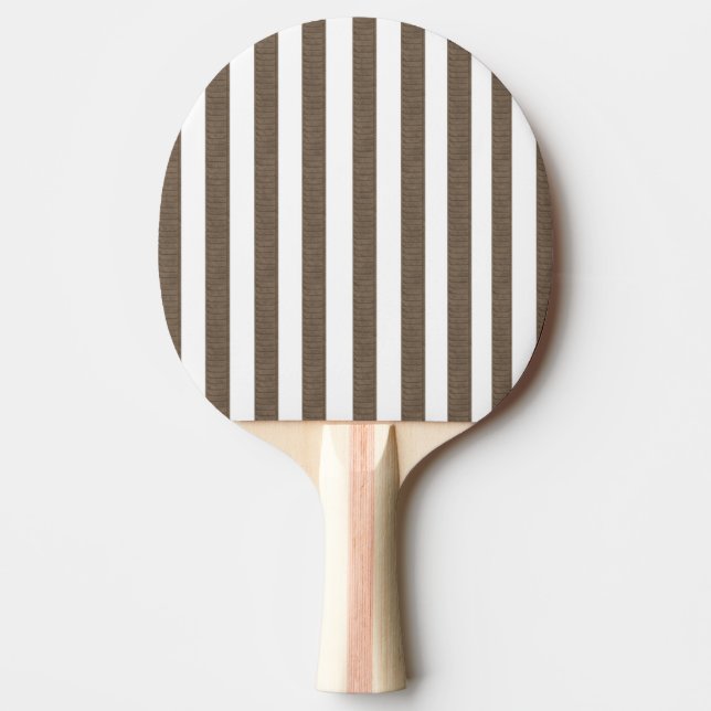 Raquette De Ping Pong Ping Pong Paddle Brown & White Stripe (Devant)