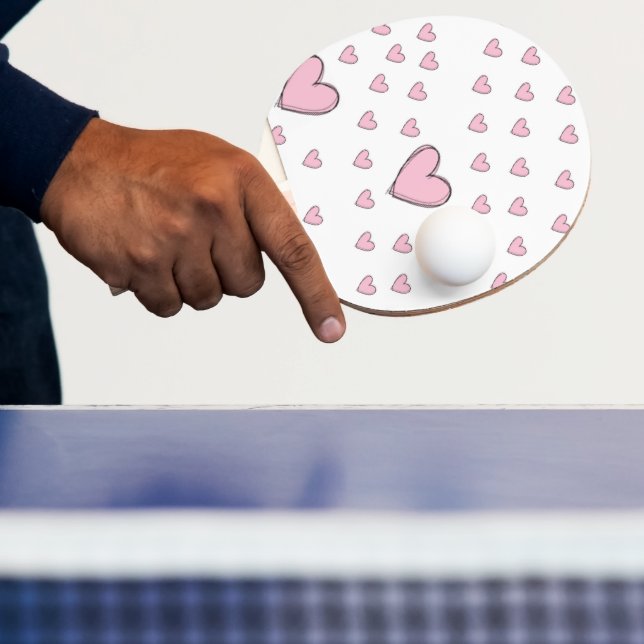 Raquette De Ping Pong Ping Pong Paddle Coeurs roses (Insitu)