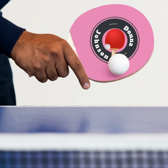 Raquette De Ping Pong Ping Pong Paddle - Custom Ajouter votre nom rose (Insitu)