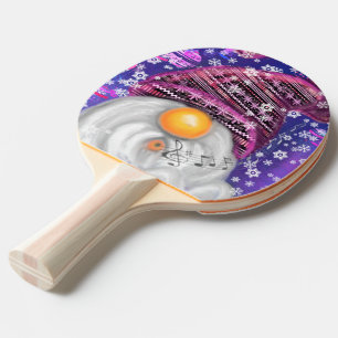 Raquette De Ping Pong Ping Pong Paddle De Noël Gnome En Casquette Violet