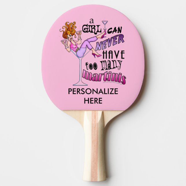 RAQUETTE DE PING PONG PING PONG PADDLE PERSONNALISÉ - TROP DE MARTINIS (Devant)