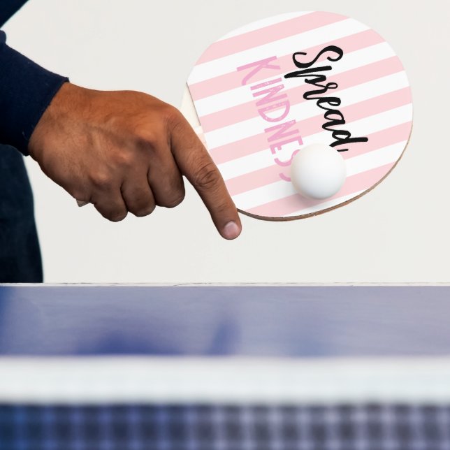Raquette De Ping Pong Ping Pong Paddle Pink & White Stripe Kindness (Insitu)