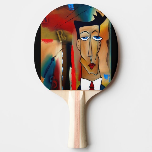 Raquette De Ping Pong Ping Pong Paddle, Rouge En Caoutchouc (Devant)