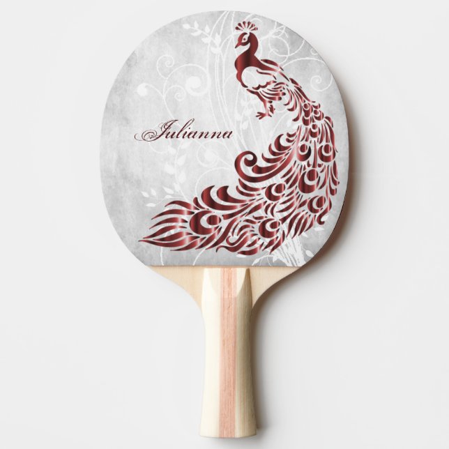 Raquette De Ping Pong Ping Pong Personnalisé Ping Peacock Rouge (Devant)