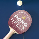 Raquette De Ping Pong PING PONG QUEEN Parties scintillant d'or Rose pers<br><div class="desc">Placez la reine du ping-pong avec une pagaie personnalisée PONG QUEEN en parties scintillant or rose. Contactez le concepteur via Zazzle Conversation ou makeitaboutyoustore@gmail.com si vous souhaitez modifier ce design.</div>