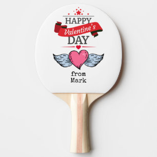 Raquette De Ping Pong Ping Pong Saint Valentin avec coeur