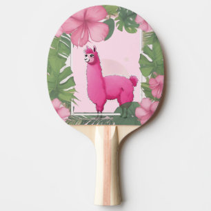 Raquette De Ping Pong Pink Joyeux Lama souriant