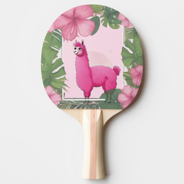 Raquette De Ping Pong Pink Joyeux Lama souriant (Devant)