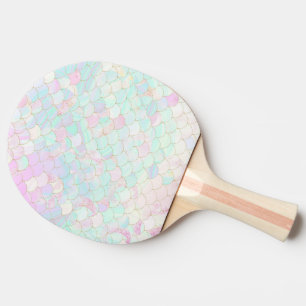 Raquette De Ping Pong Pink Mermaid Gold Parties scintillant Iridescente