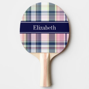 Raquette De Ping Pong Pink Navy Green White Preppy