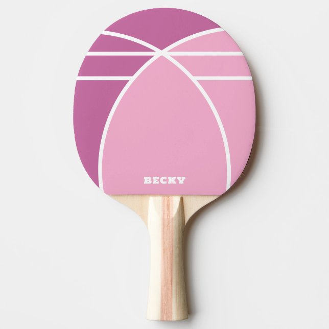 Raquette De Ping Pong Pink Personalized Ping Pong Paddle with Name (Devant)