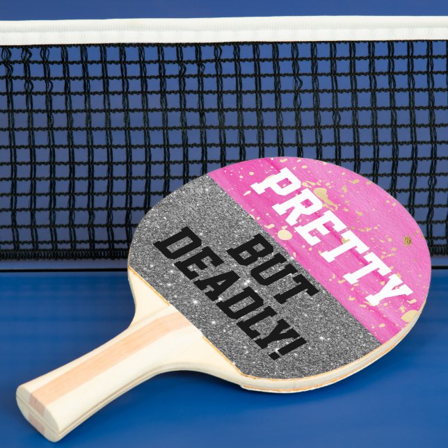 Raquette De Ping Pong Pink Sparkle Amusant Joli Mais Mortel Ping Pong Pa (Insitu)
