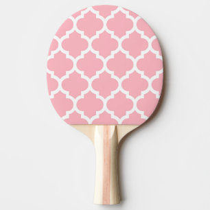 Raquette De Ping Pong Pink White Moroccan Quatrefoil
