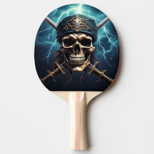 Raquette De Ping Pong Pirate crâne avec épée Ping Pong Paddle