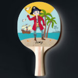 Raquette De Ping Pong Pirate kid birthday<br><div class="desc">This product is for kids that love pirates and piracy stories. It feesta cute little pirate boy that has arrived on this island with palm trees. There's a pirate ship in the horizon waiting for him to return with a treasure! Seagulls are watching. This product is ideal for a pirate...</div>