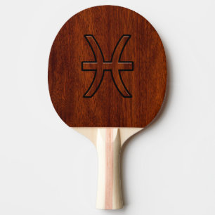 Raquette De Ping Pong Pisces Zodiac Connexion en bois acajou