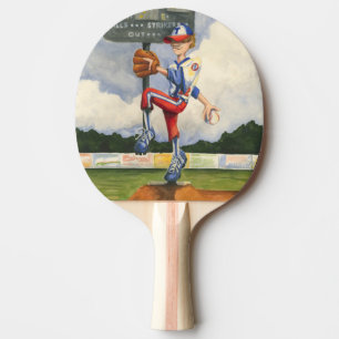 Raquette De Ping Pong Pitcher de baseball sur Mound par Jay Throckmorton