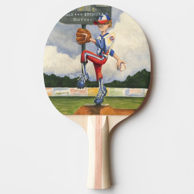 Raquette De Ping Pong Pitcher de baseball sur Mound par Jay Throckmorton (Devant)