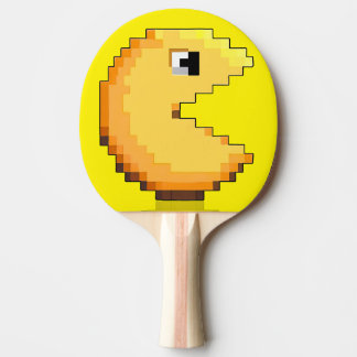 Raquette De Ping Pong  pixel art fanart tribute PacMan jaune fluo
