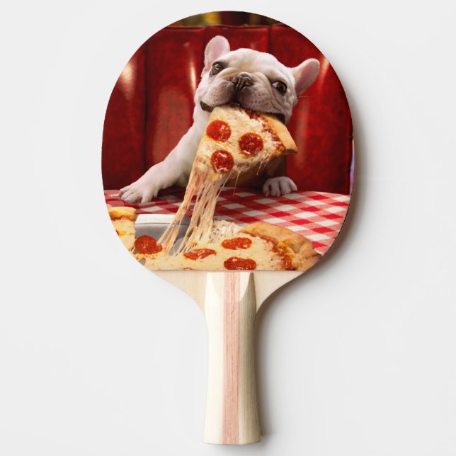 Raquette De Ping Pong Pizza Slice mangeur de chien (Devant)