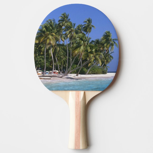 Raquette De Ping Pong Plage avec palmiers, Maldives (Devant)