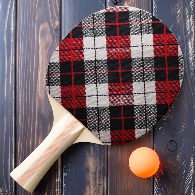 Raquette De Ping Pong Plaid Chute de Neige Rouge (Créateur téléchargé)
