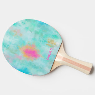 Raquette De Ping Pong Plaisir océanique personnalisé bleu turquoise 