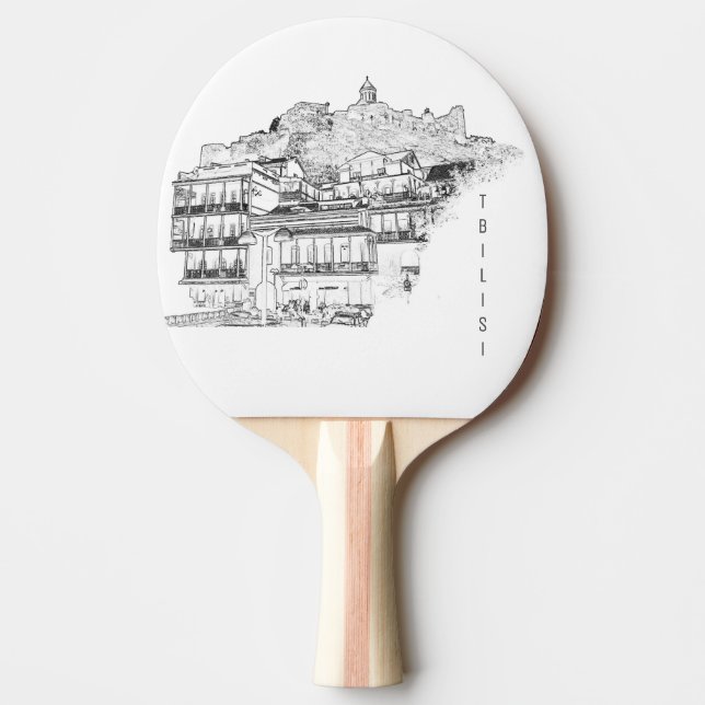 Raquette De Ping Pong Plan d'architecture de la rue Tbilisi Georgia (Devant)