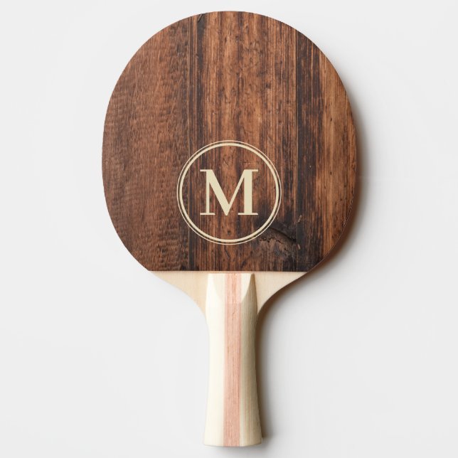 Raquette De Ping Pong Planche à Découper Usée Monogramme (Dos)
