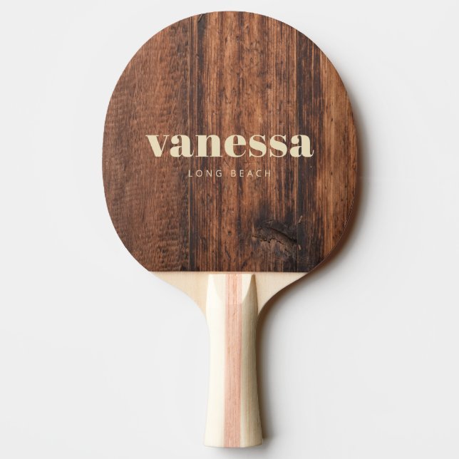 Raquette De Ping Pong Planche à découper usée Nom Classique Moderne Mini (Dos)