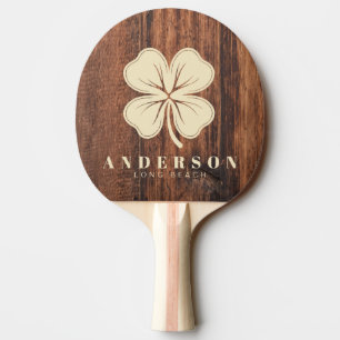 Raquette De Ping Pong Planche à Découper Usée Trèfle à Quatre Feuilles a