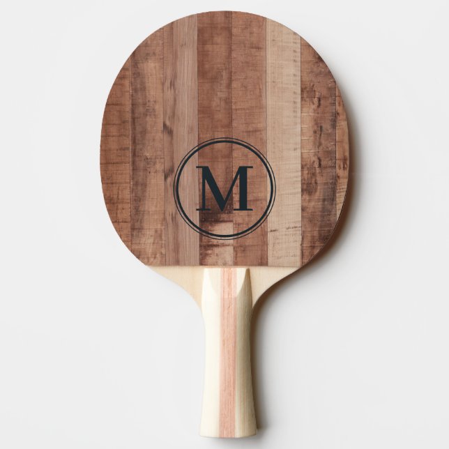 Raquette De Ping Pong Planche de bois de palette monogramme (Dos)