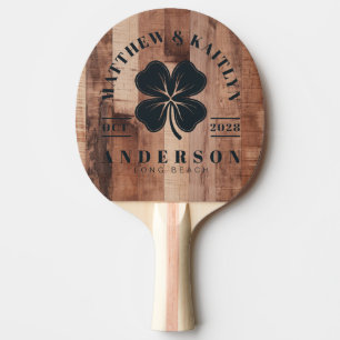 Raquette De Ping Pong Planche en bois de palette Clover Lucky Irlandais 