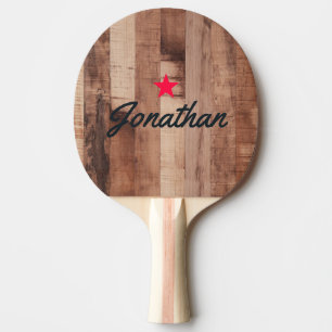 Raquette De Ping Pong Planche en bois de palette Étoile vintage signatur