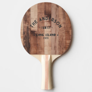 Raquette De Ping Pong Planches de bois de palette Nom de famille vintage