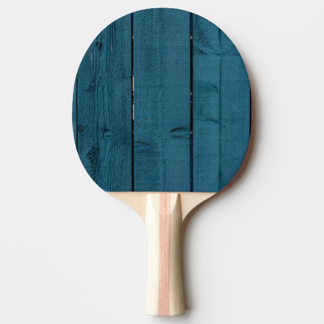 Raquette De Ping Pong Planches de bois peint en bleu (Devant)